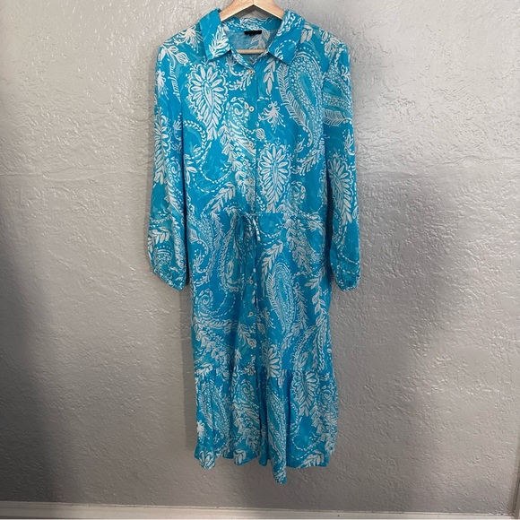 LINEN BLEND SHIRTDRESS - BRUSHED PAISLEY - Picture 5 of 11